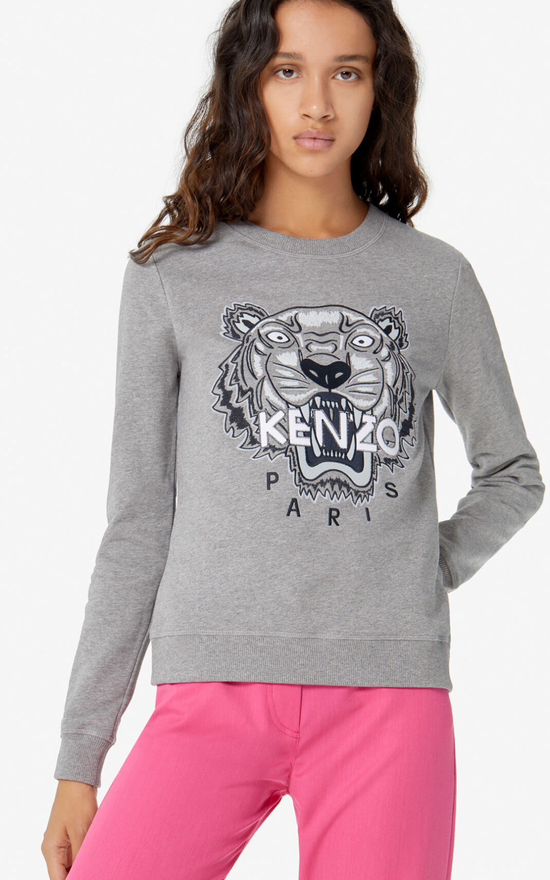 Sudadera Kenzo Tiger Mujer Gris EQD206147